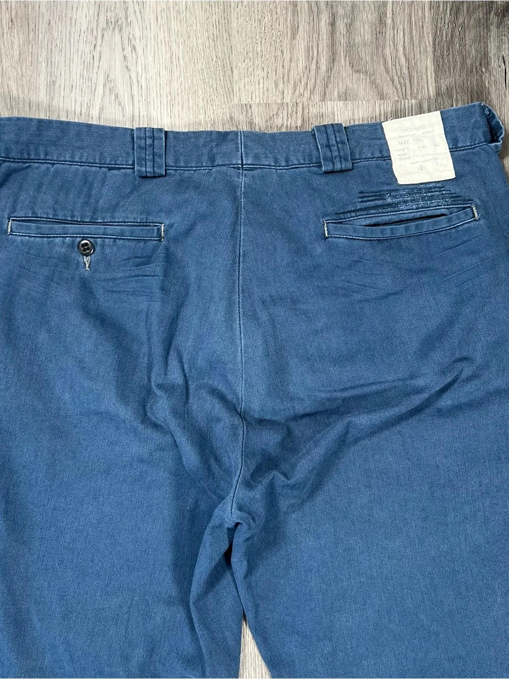Polo Ralph Lauren LTD Military Crew Officer Trousers Mens 34x29 Blue ButtonFly